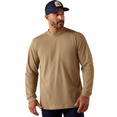 Ariat Men's Rebar Heat Fighter Label Long Sleeve T-Shirt, 4XL,Greige at ...