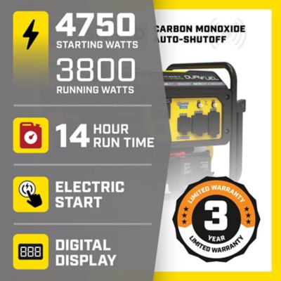 Image showing  3800W Electric Start Dual Fuel RV Ready Portable Generator with CO Shield