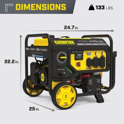 Image showing 8 th Champion Power Equipment 3800W Electric Start Dual Fuel RV Ready Portable Generator with CO Shield