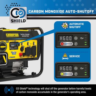 Image showing  Champion 5500-Watt RV Ready Portable Open Frame Inverter Generator with Quiet Technology and CO Shield