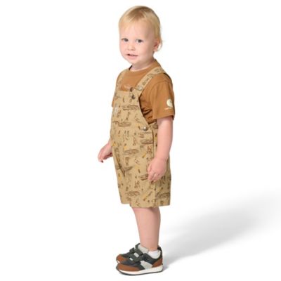 Image showing  Toddler Boy Short-Sleeve Bodysuit and Canvas Print Shortall Set
