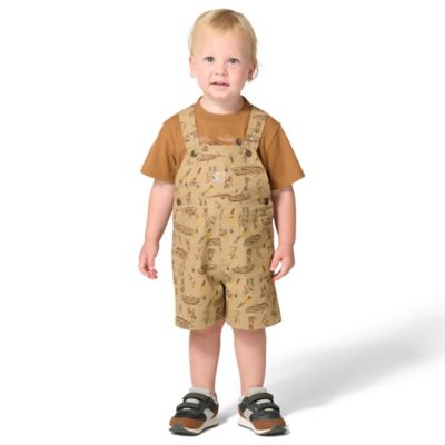 Carhartt Toddler Boy Short-Sleeve Bodysuit and Canvas Print Shortall Set