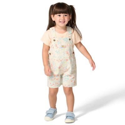 Carhartt Toddler Girl Short Sleeve Tee and Canvas Shortall 2 pc. Set