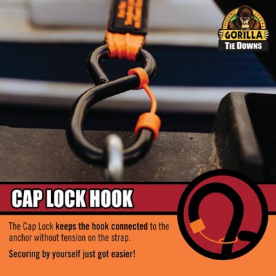 Image showing 7 th Gorilla Ratchet Straps with Ergonomic Grip, Locking Caps, and Floating D-Rings - 2 pack