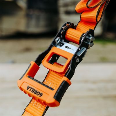 Image showing 9 th Gorilla Ratchet Straps with Ergonomic Grip, Locking Caps, and Floating D-Rings - 2 pack