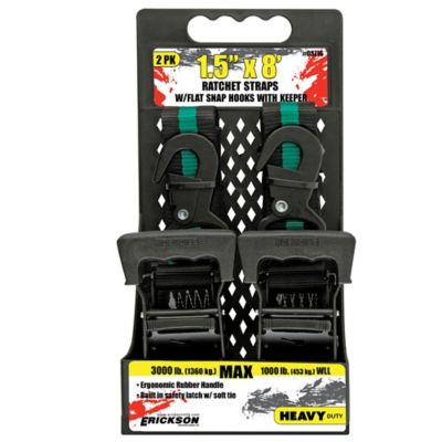 Image showing  Ratchet Straps with Built-In Soft Tie and Flat Hooks, Heavy-Duty Load Capacity