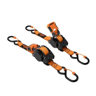 Image showing  Retractable Ratchet Tie Down Straps with Wide Comfort Grip and Locking Caps