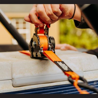 Image showing 6 th Gorilla Retractable Ratchet Tie Down Straps with Wide Comfort Grip and Locking Caps