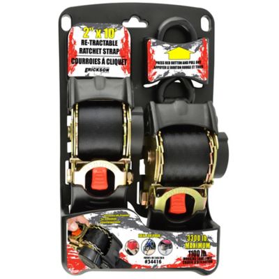 Image showing  High-Capacity Retractable Ratchet Tie Downs for Large Equipment, Set of Two