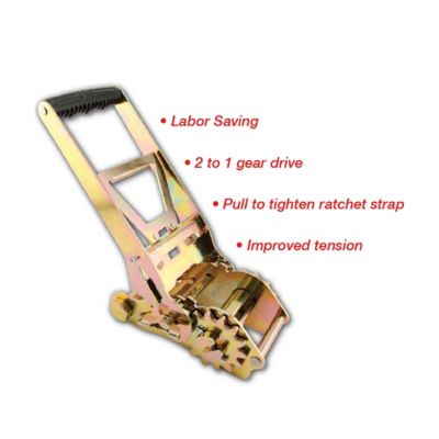 Image showing  High-Capacity Ratchet Strap with Double J-Hooks for Large Loads, Bulk