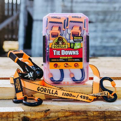 Image showing  Heavy Duty Ratchet Tie Down Straps with Comfort Grip and Secure Locking Caps - 2 Pack