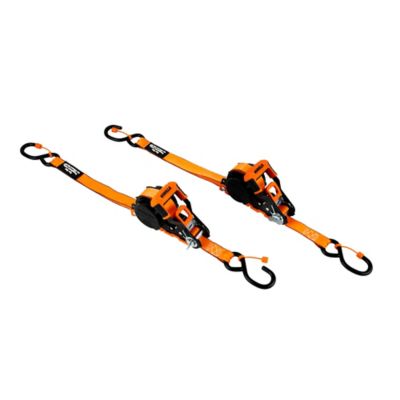 Image showing  Self-Locking Retractable Ratchet Tie Down Straps - 2 Pack