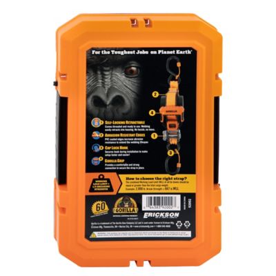 Image showing  Self-Locking Retractable Ratchet Tie Down Straps - 2 Pack