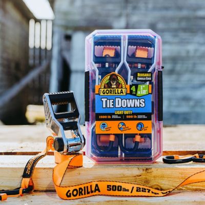 Image showing  Ratchet Tie Down Straps with Durable Aluminum Handle and Locking Caps - 4 Pack