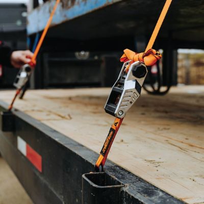 Image showing 8 th Gorilla Ratchet Tie Down Straps with Durable Aluminum Handle and Locking Caps - 4 Pack