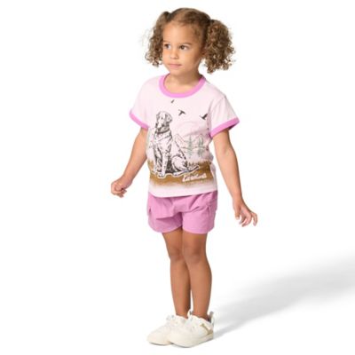 Image showing  Toddler Girls Dog Ringer Graphic T-Shirt