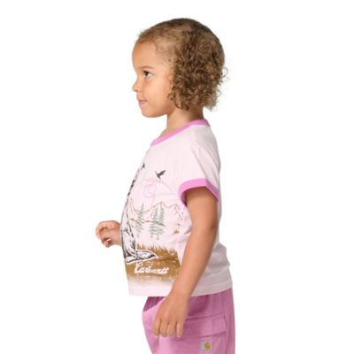 Image showing  Toddler Girls Dog Ringer Graphic T-Shirt