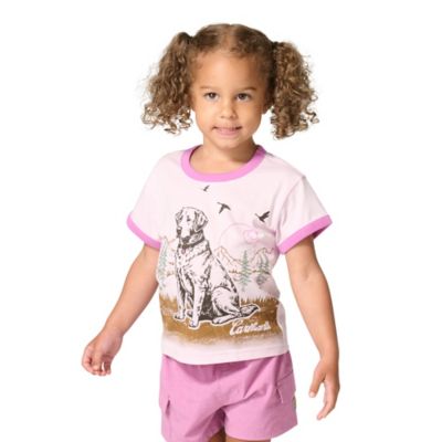 Image showing  Toddler Girls Dog Ringer Graphic T-Shirt