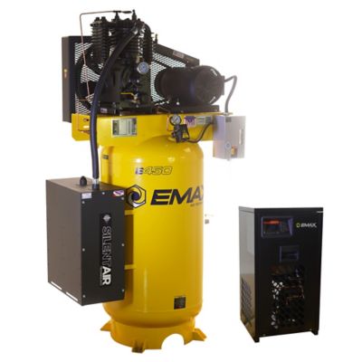 Image showing  Silent Air Industrial 5HP 19CFM 3 Phase 460V 2-Stage 80 Gal. Vertical Air Compressor with 30CFM Refrigerated Air Dryer