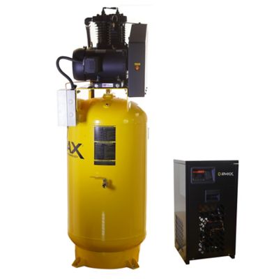 Image showing  Silent Air Industrial 5HP 19CFM 3 Phase 460V 2-Stage 80 Gal. Vertical Air Compressor with 30CFM Refrigerated Air Dryer