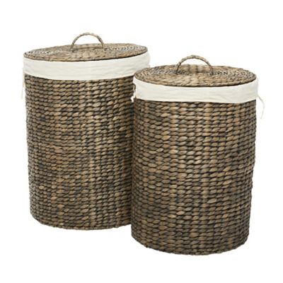 Image showing  Seagrass Handmade Decorative and Functional Storage Basket with Liner and Matching Tops