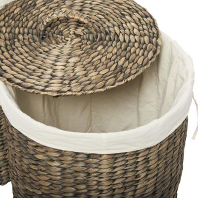 Image showing  Seagrass Handmade Decorative and Functional Storage Basket with Liner and Matching Tops
