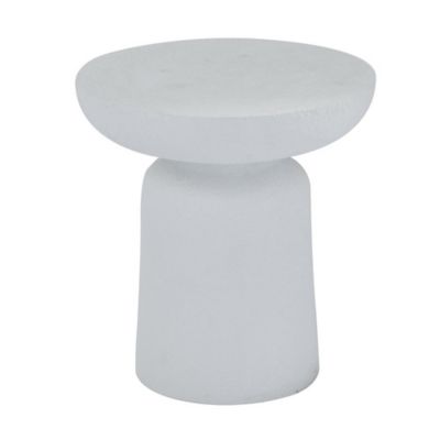 Image showing  Magnesium Oxide End Table Outdoor Accent Table with Wide Top