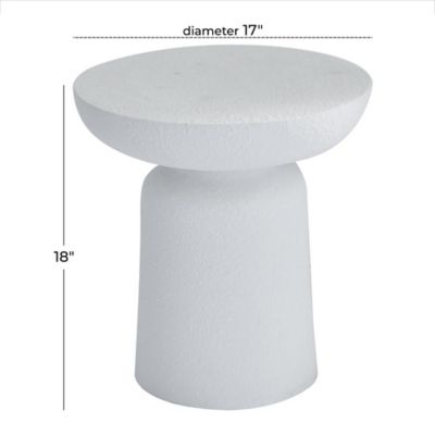 Image showing  Magnesium Oxide End Table Outdoor Accent Table with Wide Top