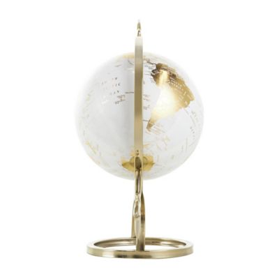 Image showing  Aluminum Metal Armillary Educational/Geographic Earth Globe with White Center