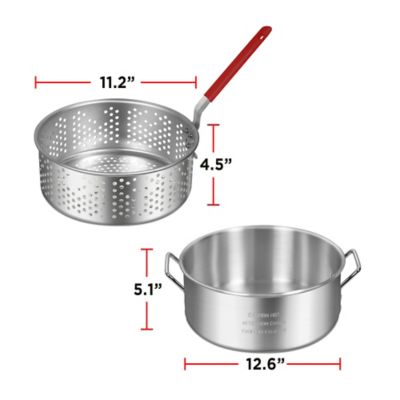 Image showing 6 th Red Mountain Valley 10.5 qt. Aluminum Pan With Basket