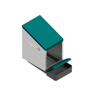 Image showing  Egg House Galvanized Roll-Out Nesting Box with Plastic Tray for up to 10 Birds