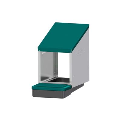 Image showing  Egg House Galvanized Roll-Out Nesting Box with Plastic Tray for up to 10 Birds