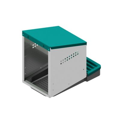 Image showing  Egg House Galvanized Roll-Out Nesting Box with Plastic Tray for up to 10 Birds