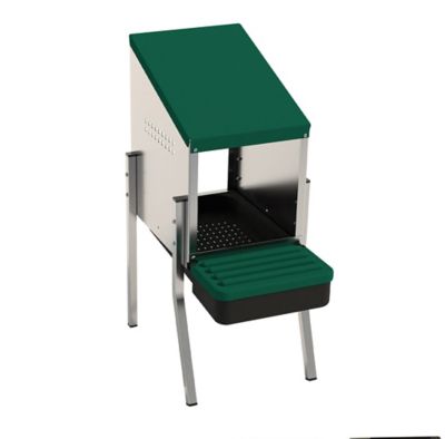 Hatching Time Egg House Galvanized Roll-Out Nesting Box with Plastic Tray for up to 10 Birds (with Legs)
