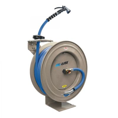 AG-LITE 5/8 in. x 50 ft. Heavy Duty Retractable Water Hose Reel, Cream