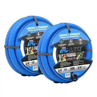 Image showing  3/4 in. x 10 ft. Heavy Duty Farm & Ranch Rubber Water Hose, 2 pk.