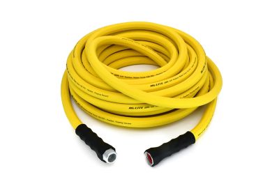 Image showing 5 th AG-LITE 5/8 in. x 50 ft. Heavy Duty Farm & Ranch Rubber Water Hose, HiViZ Yellow