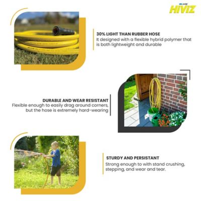 Image showing 7 th AG-LITE 5/8 in. x 50 ft. Heavy Duty Farm & Ranch Rubber Water Hose, HiViZ Yellow