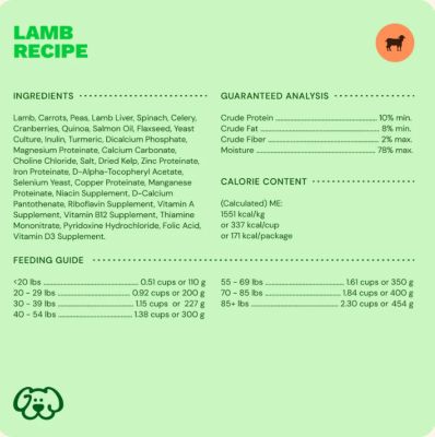 Image showing  Gently Cooked Lamb Recipe Fresh Frozen Dog Food, 1/2 lb.