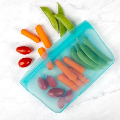 Image showing 5 th Progressive International Reusable Silicone Food Storage Container, Turquoise, PKS-20T