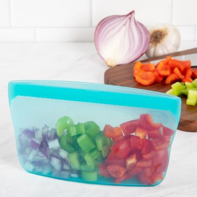 Image showing 6 th Progressive International Reusable Silicone Food Storage Container, Turquoise, PKS-20T