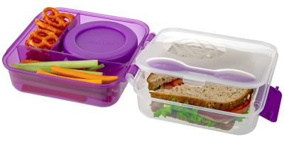 Progressive International Snap Lock Rectangular 3pc Lunch Cube, Purple, SNL-1023CDP