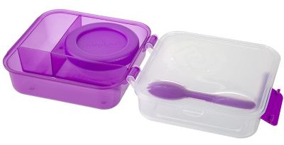 Image showing  Snap Lock Rectangular 3pc Lunch Cube, Purple, SNL-1023CDP