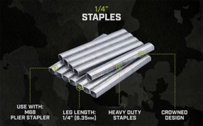 Image showing  Heavy Duty Staples, For M68E Plier Stapler, 1/4-in., 6,000 Pack