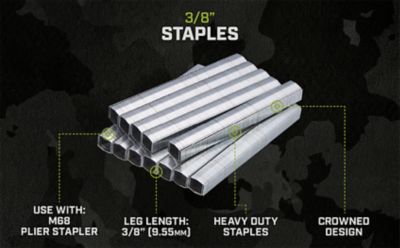 Image showing  Heavy Duty Staples, For M68E Plier Stapler, 3/8-in., 5,000 Pack