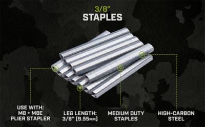 Image showing  Heavy Duty Staples, For M8 & M8E Plier Stapler, 3/8-in., 5,000 Pack