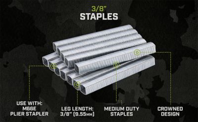 Image showing  Heavy Duty Staples, For M66E Plier Stapler, 3/8 in., 5,000 Pack