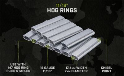 Image showing  Heavy Duty Staples, Hog Ring, Divergent Pt.
