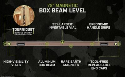 Spec Ops Level, 72 in., Magnetic, Tourniquet