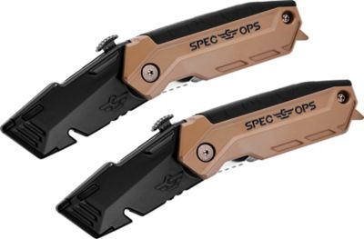 Spec Ops Utility Knife, Folding Retractable Blade, 2 pack